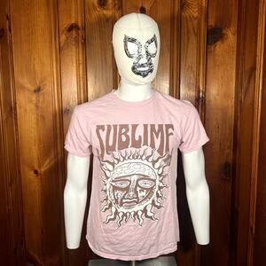 Sublime Medium Band Tee Pink Sun Logo Graphic Y2K